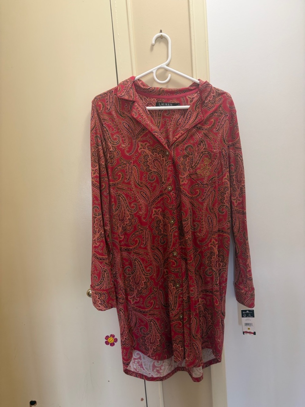 Lauren Ralph Lauren Red Paisley Button-Down Tunic